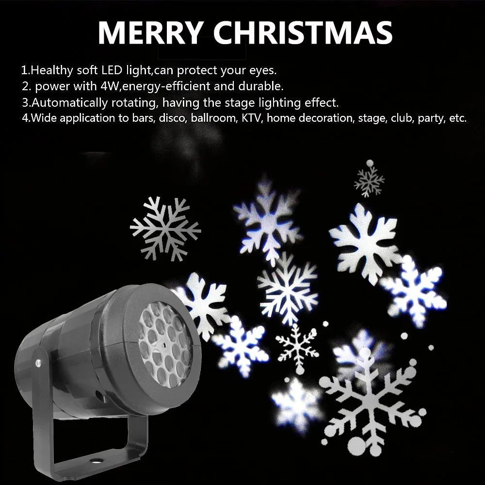 LED USB Snowflake Projector